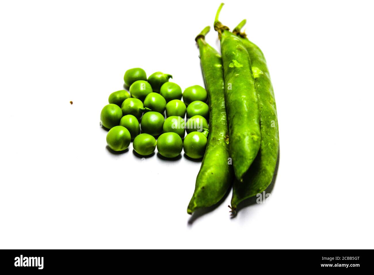 A picture of green pea with white background Stock Photo