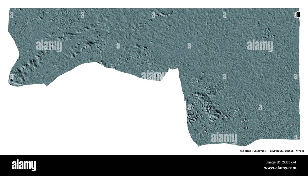 Shape of KiéNtem, province of Equatorial Guinea, with its capital