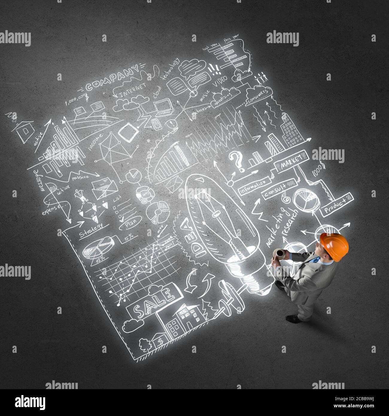Man engineer thinking over his plan Stock Photo - Alamy