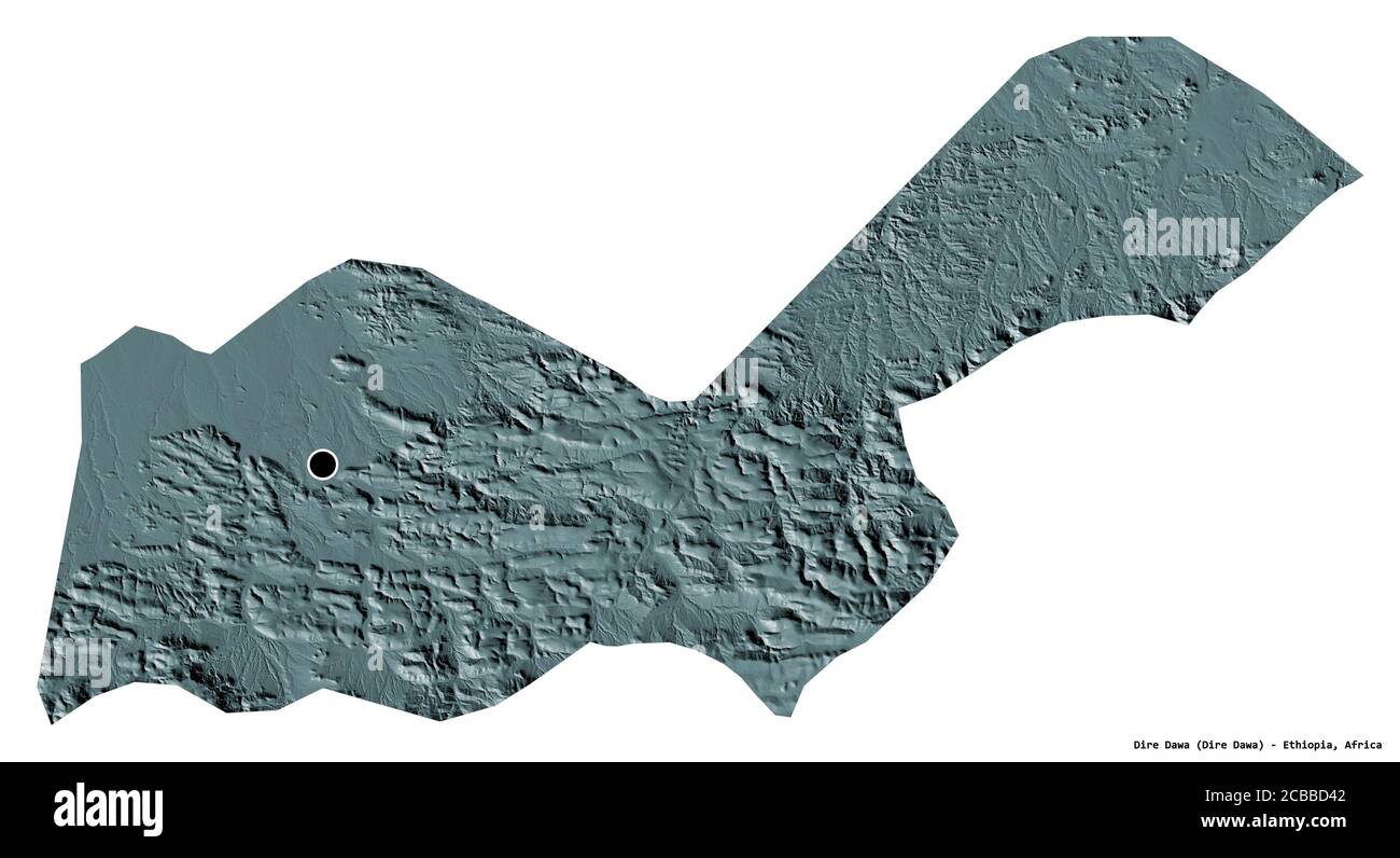 Dire Dawa City Map Shape Of Dire Dawa, City Of Ethiopia, With Its Capital Isolated On White  Background. Colored Elevation Map. 3D Rendering Stock Photo - Alamy