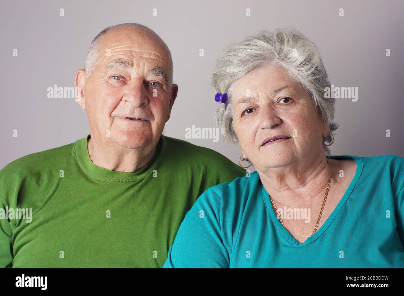 Senior couple studio family photo Stock Photo