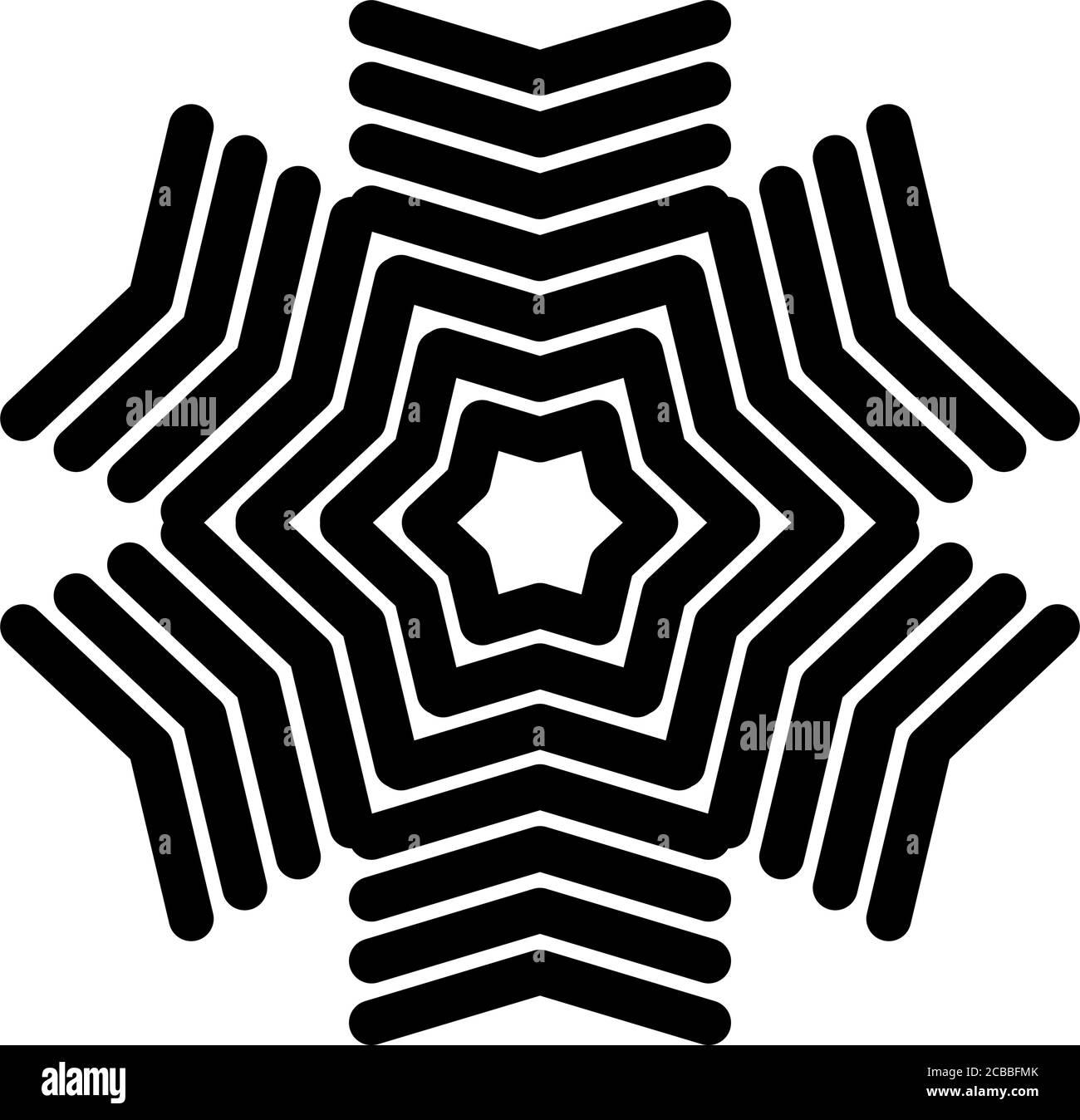 Snowflake icon. Christmas and winter theme. Simple flat black ...