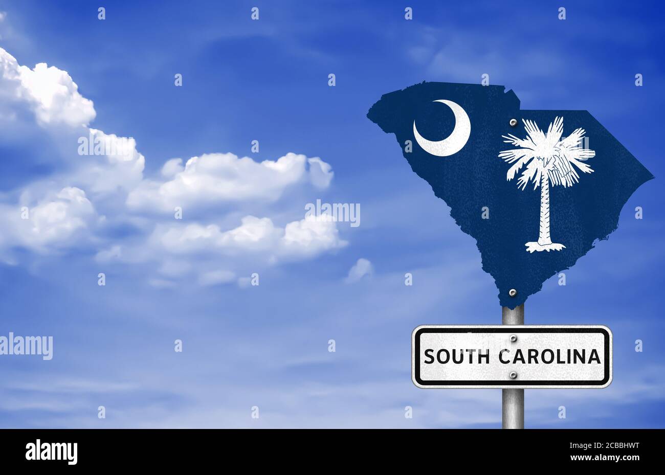 South Carolina map flag Stock Photo