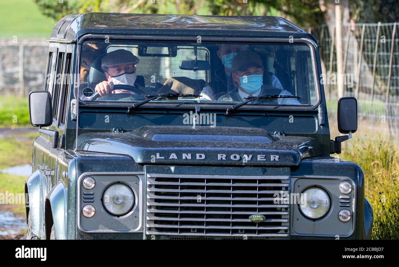 Members of a shooting party on the moors at the Rottal Estate in Glen