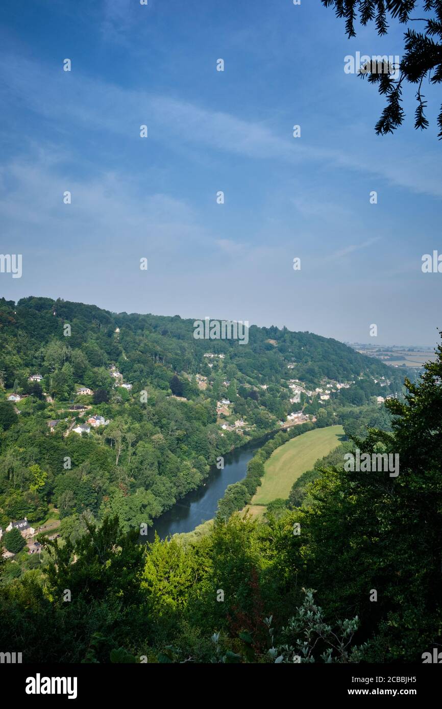 Symonds Yat West and the River Wye, seen from Yat Rock at Symonds Yat East, Herefordshire Stock Photo