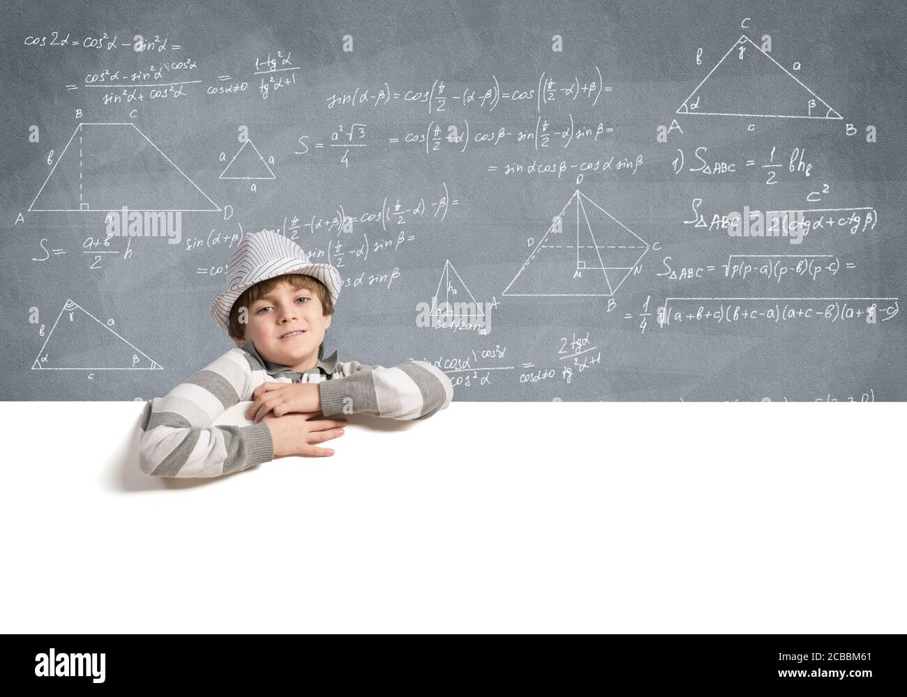 Boy with banner Stock Photo Alamy
