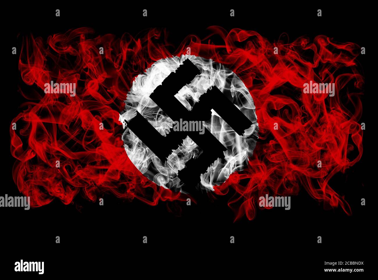 Smoking flag of Nazi Germany Stock Photo - Alamy