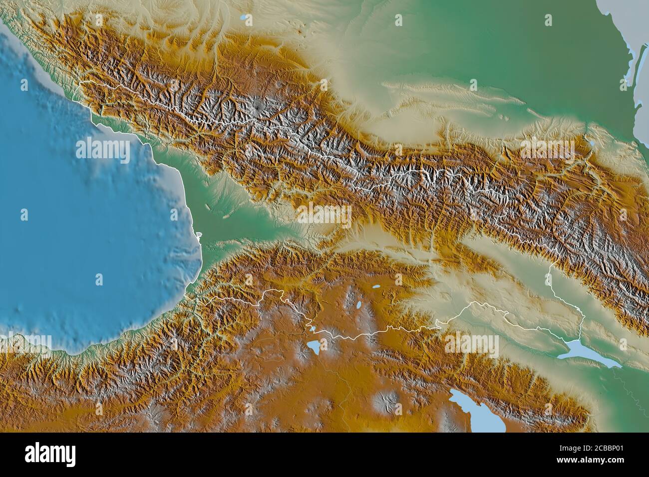 Extended area of outlined Topographic relief map. 3D rendering Stock Photo Alamy