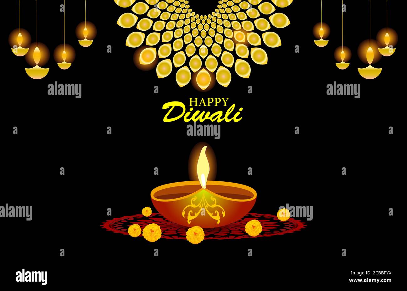 Happy Diwali festival. Diwali holiday Background with rangoli ...