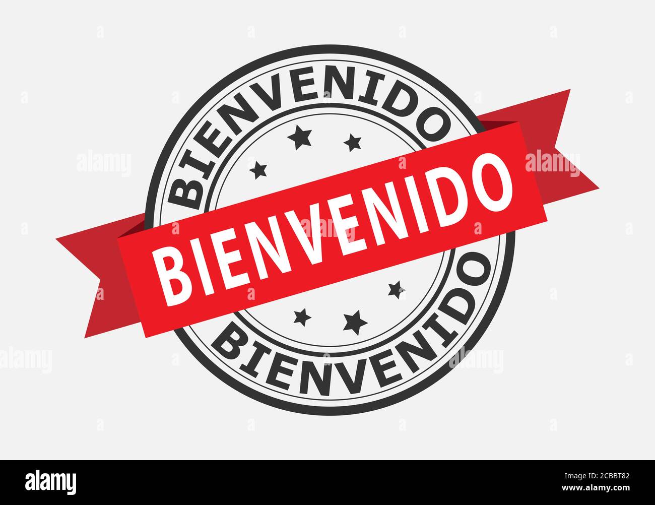 Bienvenido , Welcome in Spanish, Stock vector