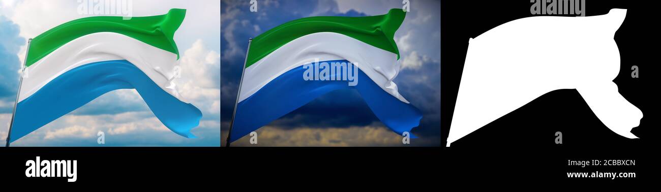 Set sierra leone flags hi-res stock photography and images - Alamy