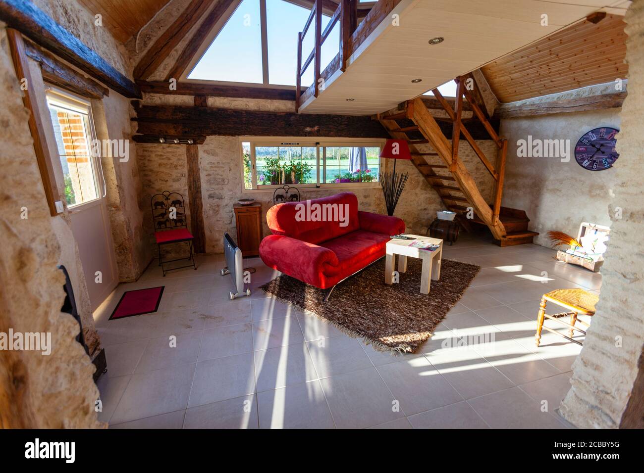 Gite, barn like type of tourist accommodation near Villeherviers, Loir-et-Cher,  France. Stock Photo