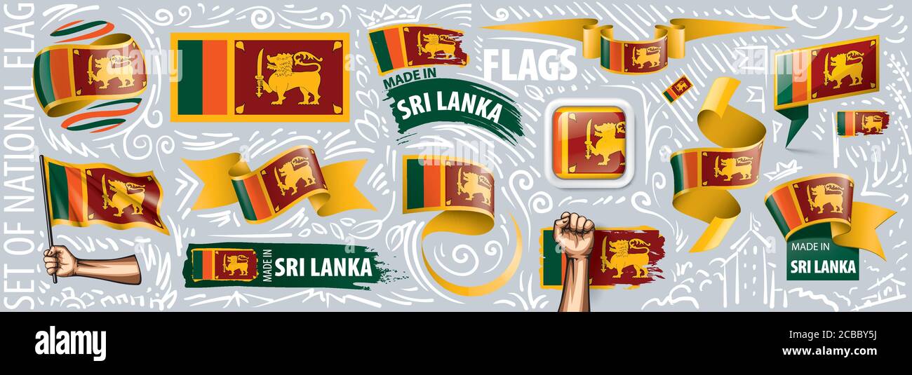 vector-set-of-the-national-flag-of-sri-lanka-in-various-creative