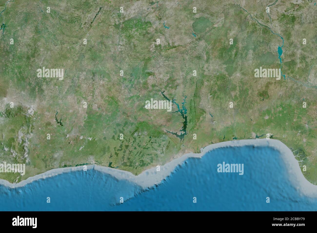 Extended area of Ghana. Satellite imagery. 3D rendering Stock Photo Alamy