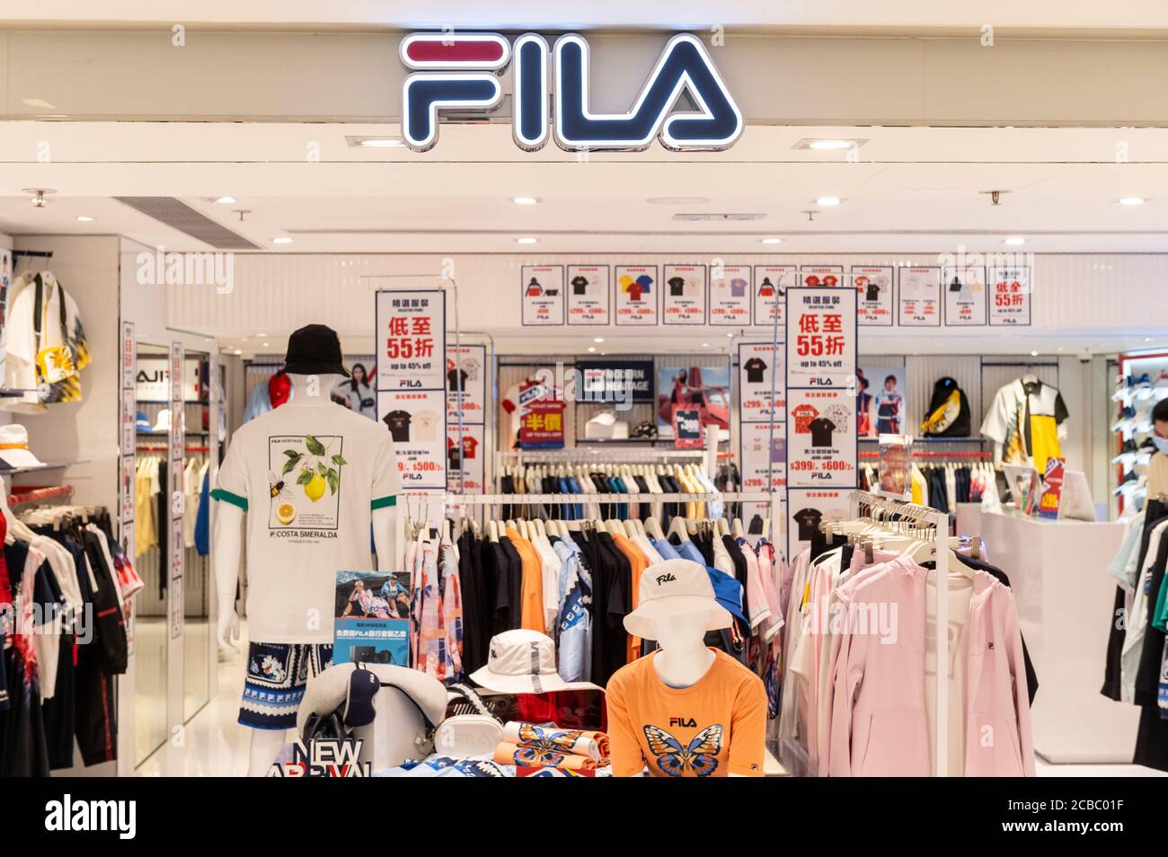 Italian sporting goods brand Fila store seen in Hong Kong Stock