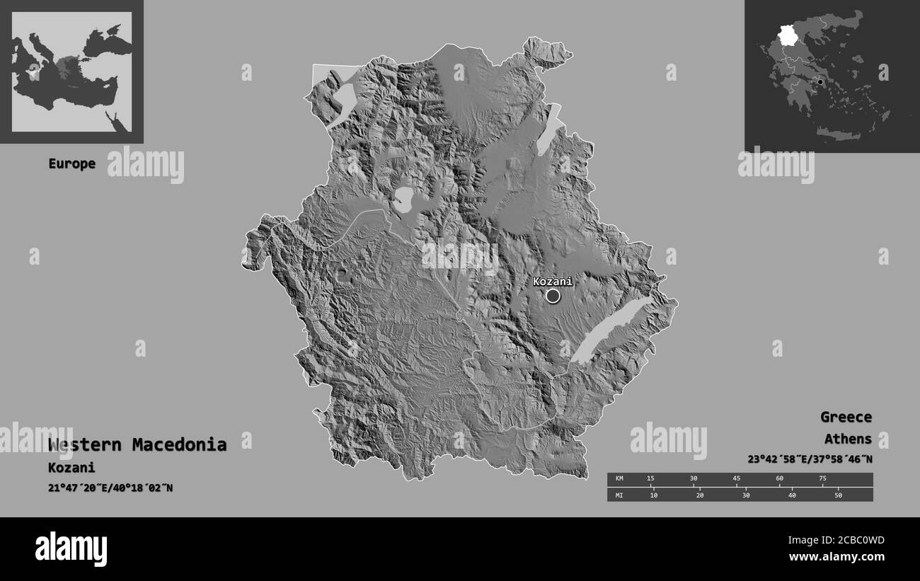 Shape of Western Macedonia, decentralized administration of Greece, and
