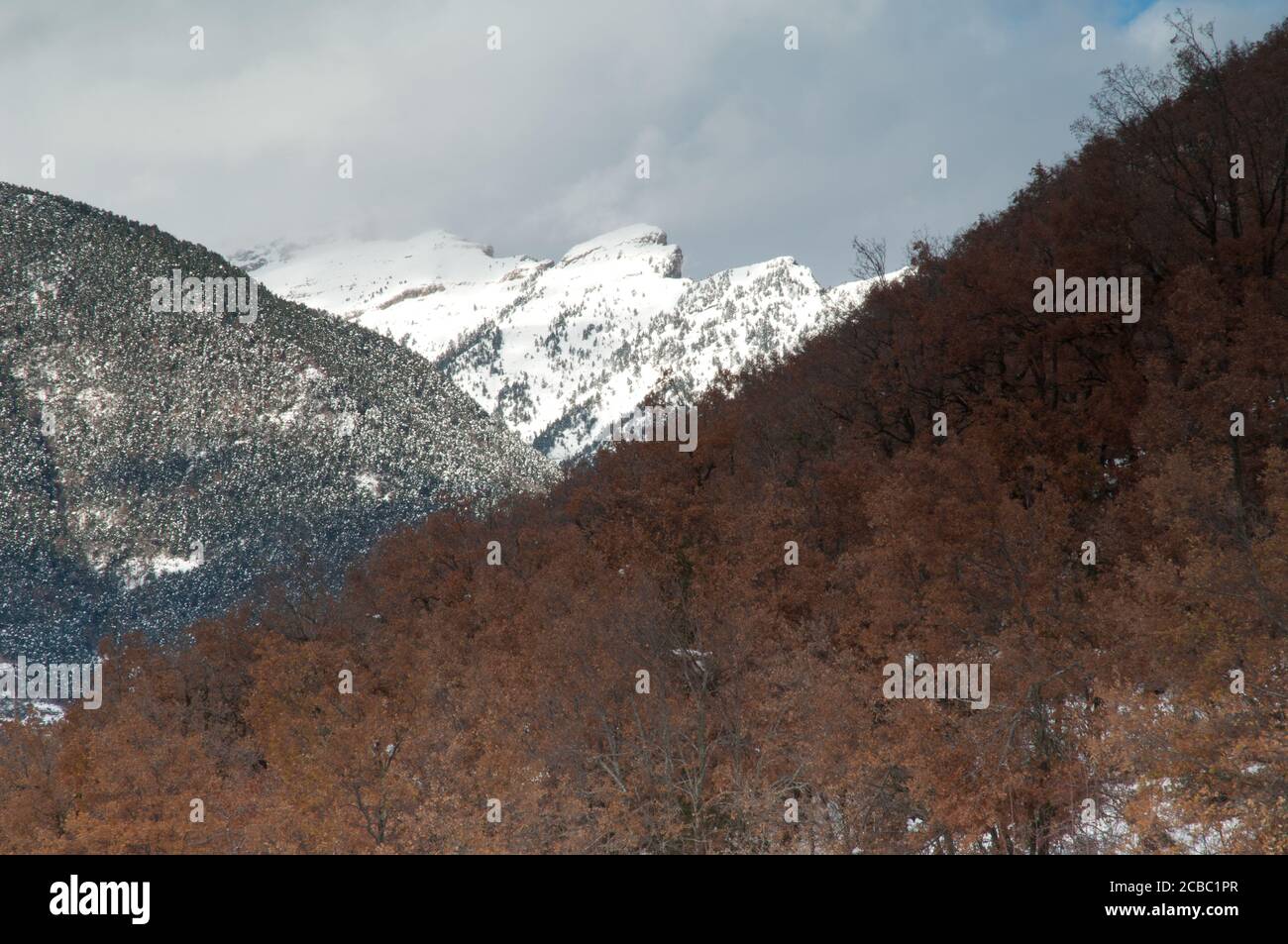 Mountains in a national reserve in the Pyrenees. Tendenera Mountain Range. Vinamala National Reserve. Huesca. Aragon. Spain. Stock Photo