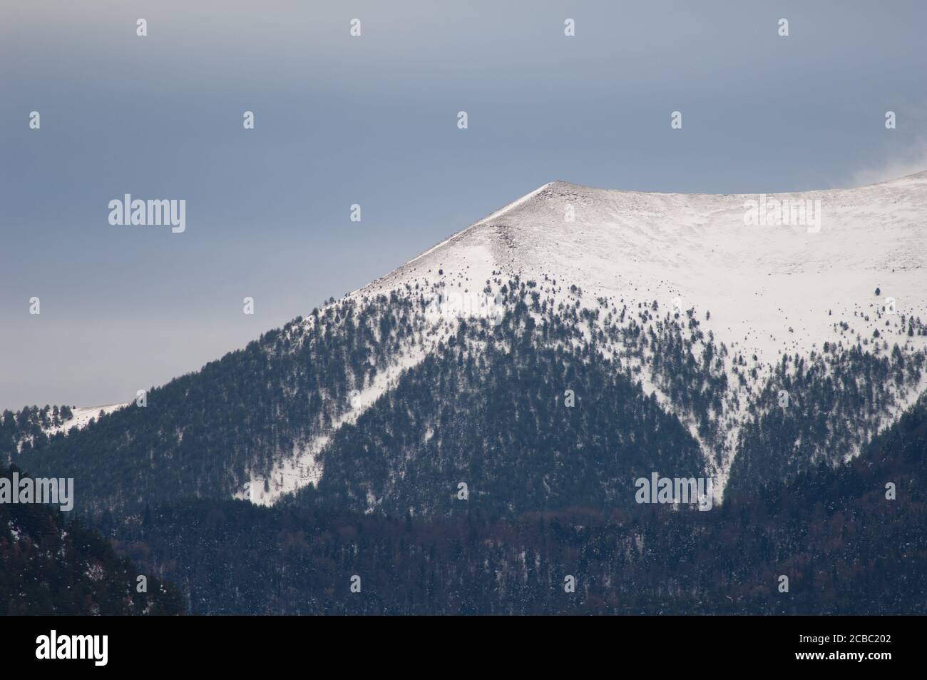Snowy mountain in the Pyrenees of Huesca. Tendenera Mountain Range. Vinamala National Reserve. Aragon. Spain. Stock Photo