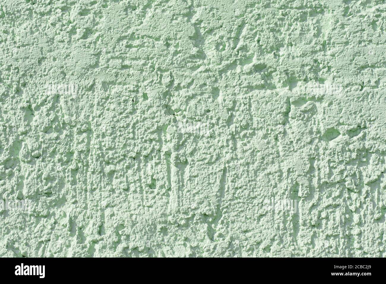 Green textured plaster in a close-up Stock Photo