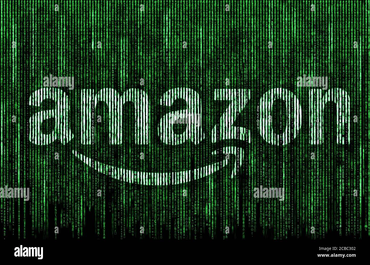 Amazon logo matrix Stock Photo