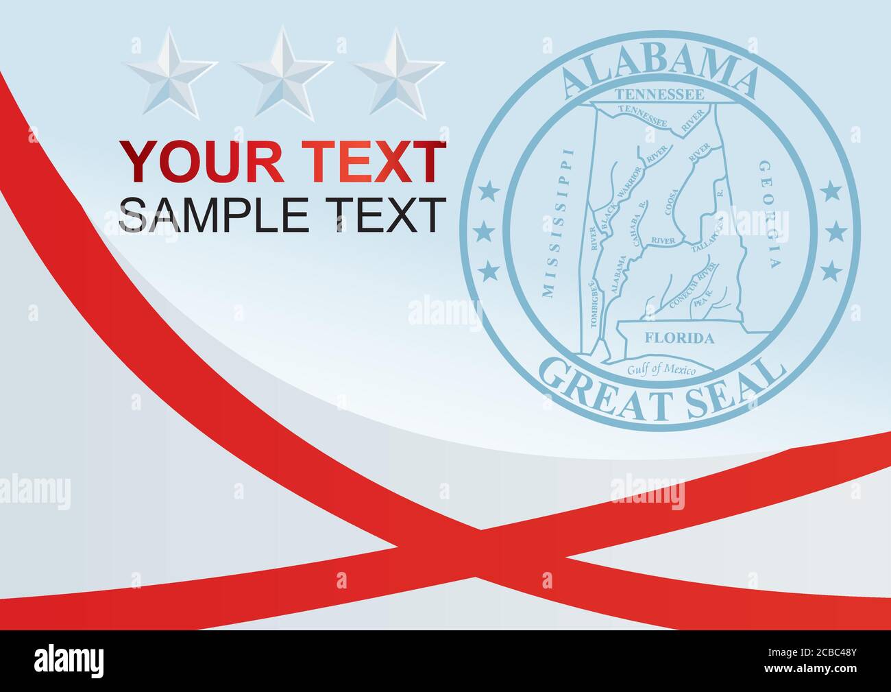 flag of Alabama , the template for the award, an official document with