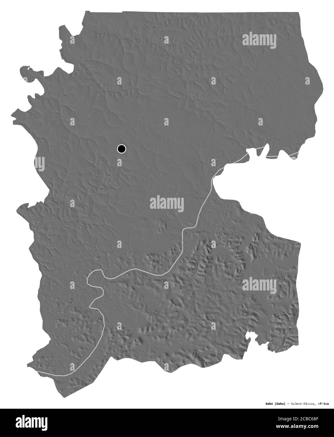 Shape Of Gab Region Of Guinea Bissau With Its Capital Isolated On shape-of-gab-region-of-guinea-bissau-with-its-capital-isolated-on