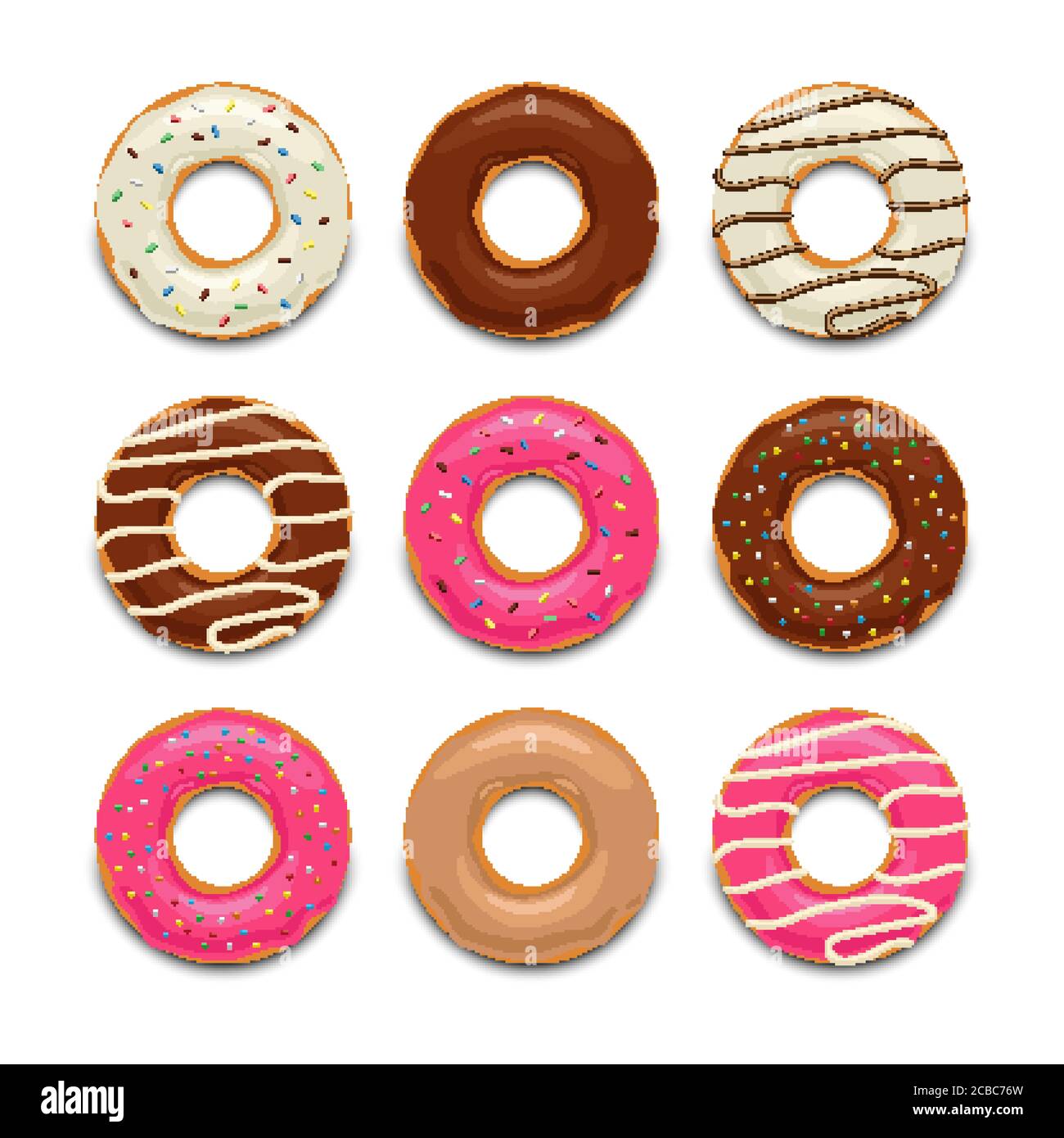 Set of colorful tasty donuts, vector illustration Stock Vector Image ...