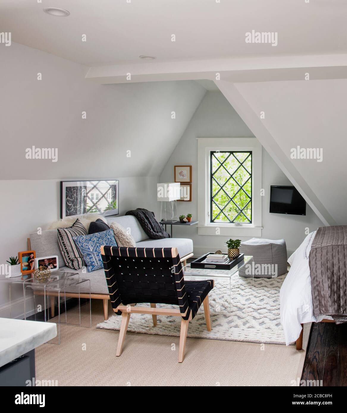 Attic Guest Bedroom Suite Stock Photo Alamy