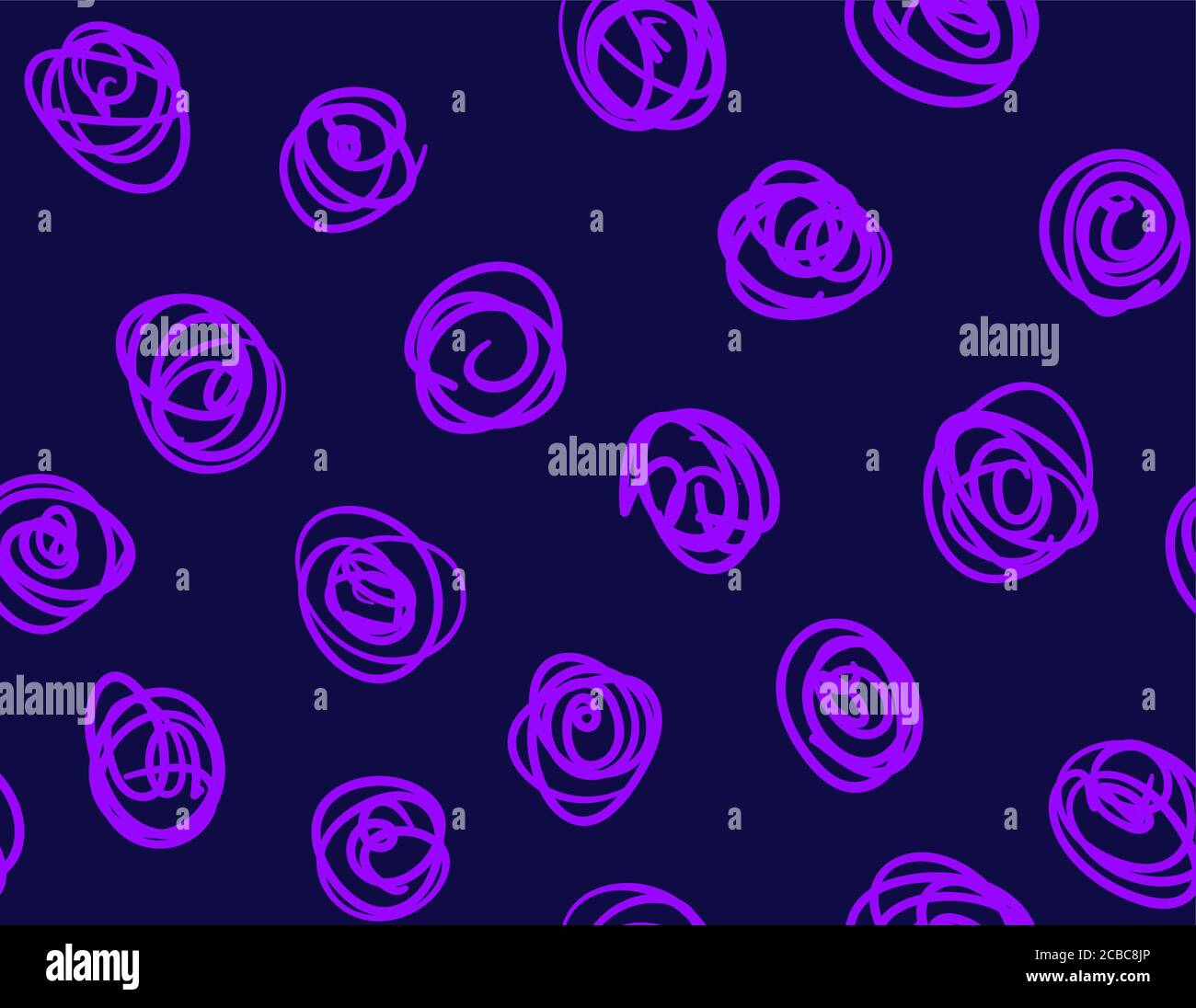 Vector seamless pattern with chaotic circle brush strokes. Stock Vector