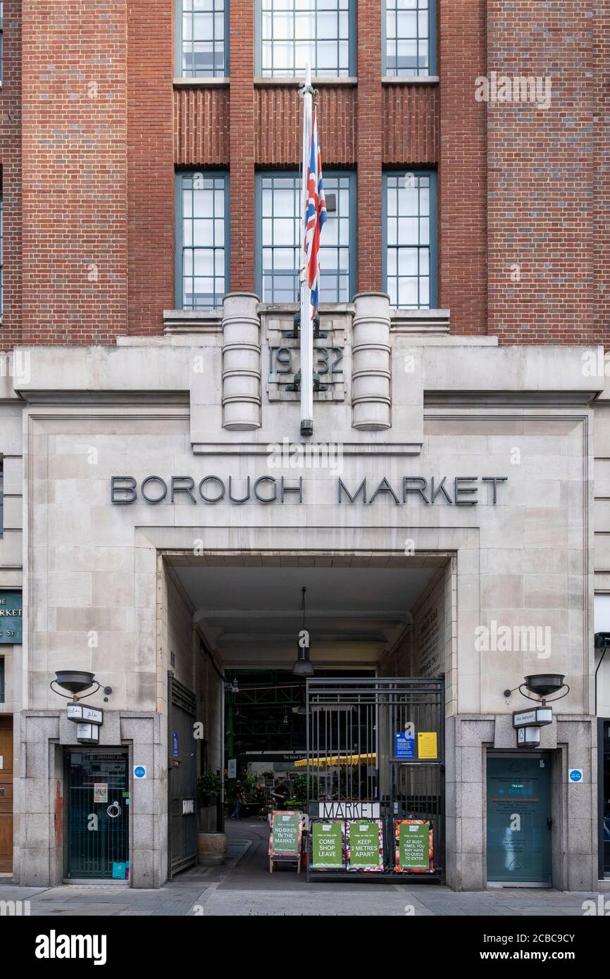 1930s entrance to the famous Borough Market in London known for its