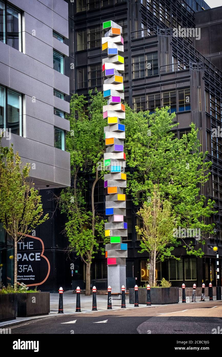 Chromorama, David Batchelor (2015), mixed media installation on the edge of the Broadgate Complex in the City of London, England Stock Photo
