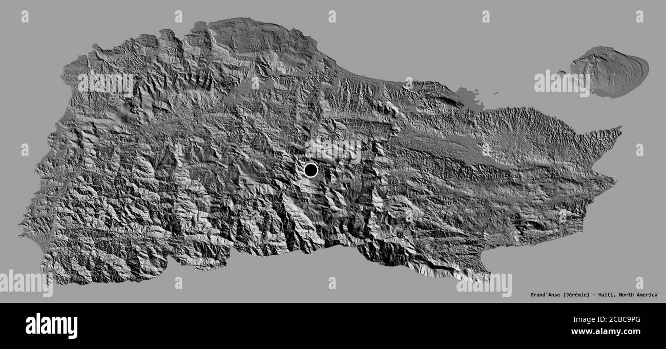 Shape of Grand'Anse, department of Haiti, with its capital isolated on