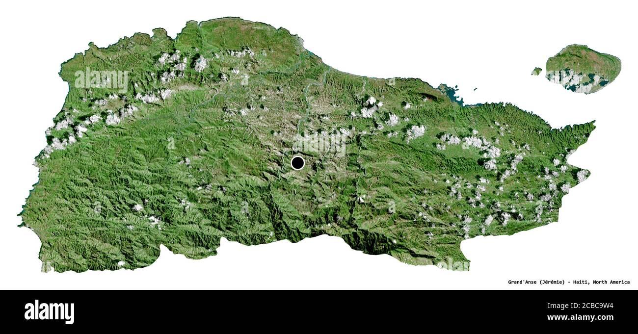 Shape of Grand'Anse, department of Haiti, with its capital isolated on