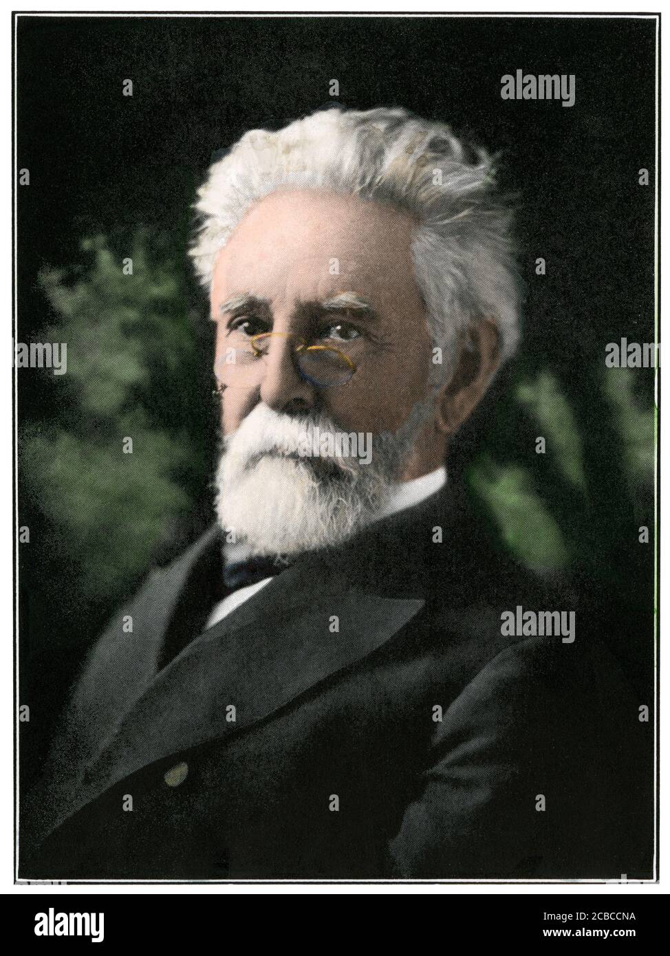 Norman J. Colman, first US Secretary of Agriculture. Hand-colored halftone of a photograph Stock Photo