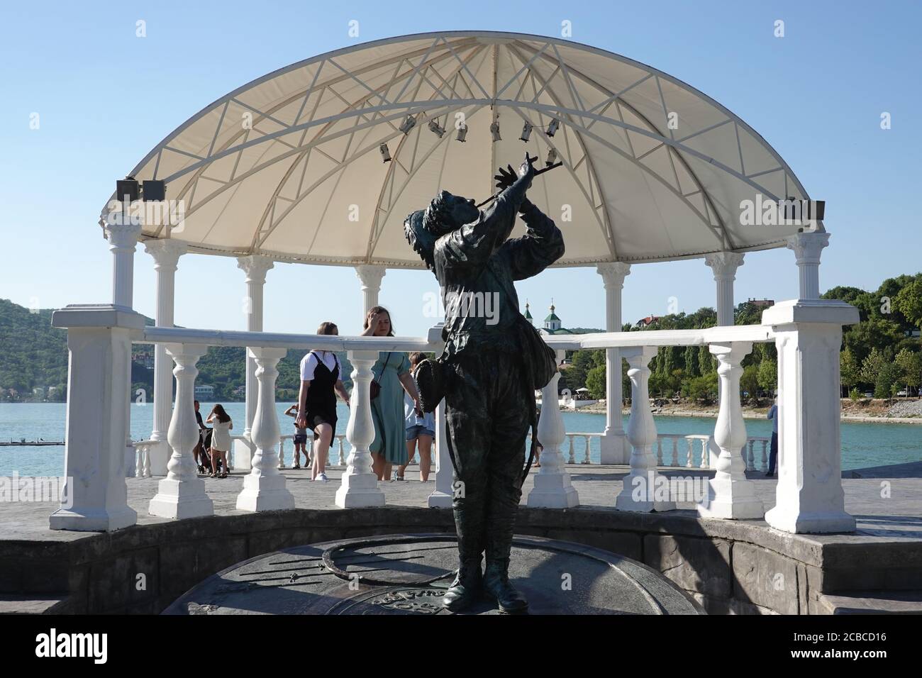Leonid Utyosov statue, Lake Abrau, Abrau-Durso krasnodar krai Stock Photo