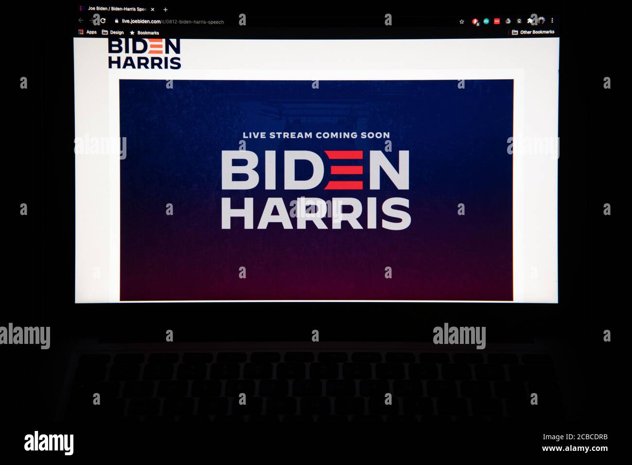 Washington Usa 12th Aug 2020 A Photo Illustration Of A Laptop Computer Screen Shows A Biden
