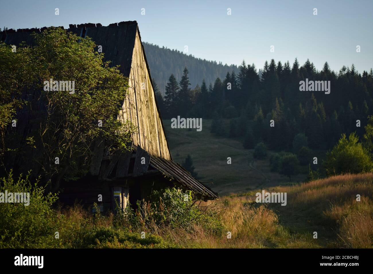 Old hut in national park Stock Photo