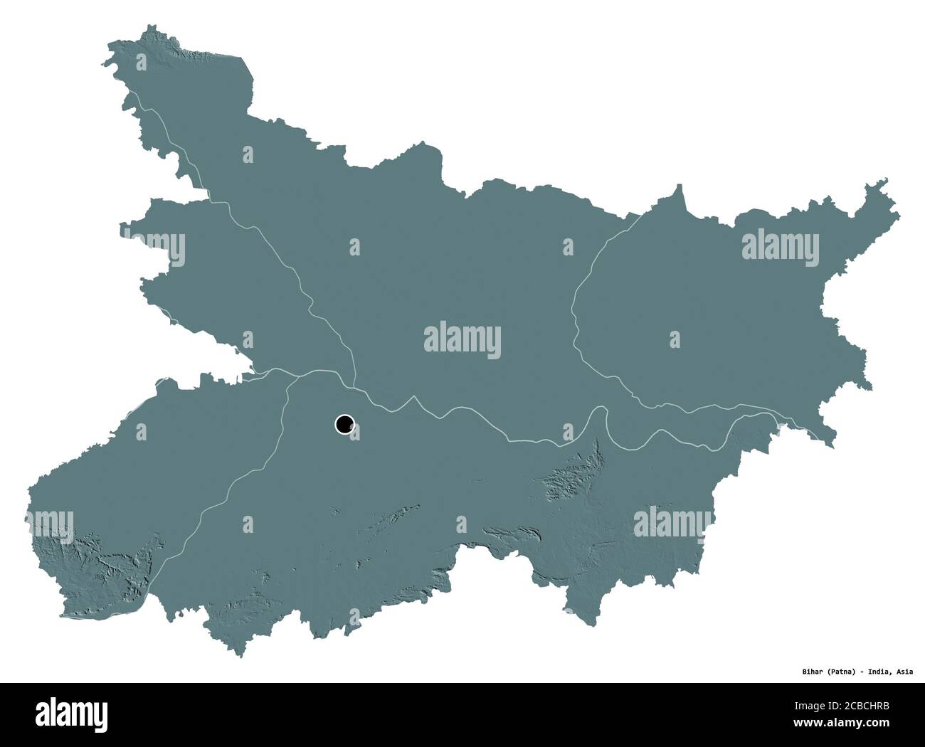 Capital Of Bihar In Map Shape Of Bihar, State Of India, With Its Capital Isolated On White  Background. Colored Elevation Map. 3D Rendering Stock Photo - Alamy