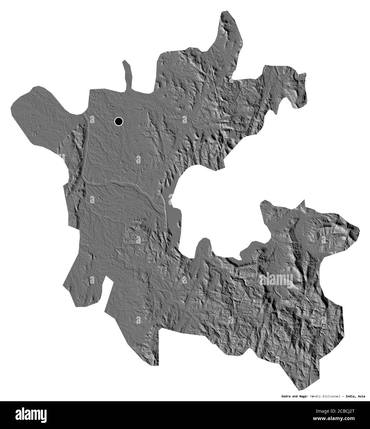 Shape of Dadra and Nagar Haveli, union territory of India, with its 