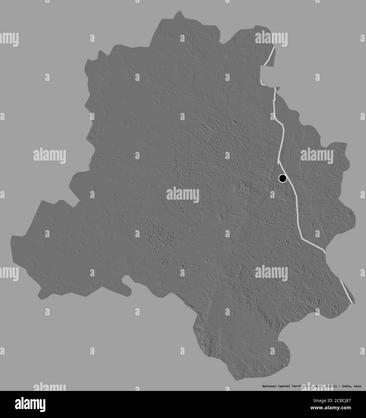 Delhi Union Territory Map Shape Of National Capital Territory Of Delhi, Union Territory Of India,  With Its Capital Isolated On A Solid Color Background. Bilevel Elevation Map  Stock Photo - Alamy