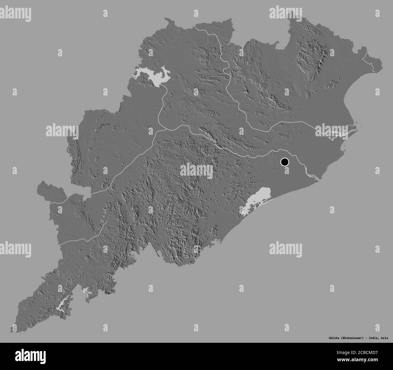 Map Of Odisha State Odisha Map Black And White Stock Photos & Images - Alamy