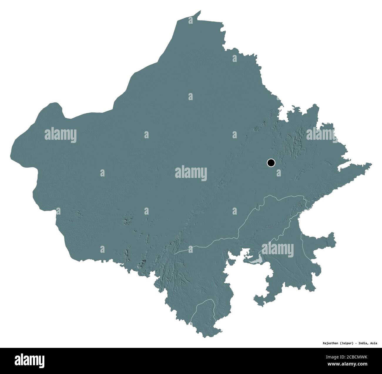 Capital Of Rajasthan In Map Shape Of Rajasthan, State Of India, With Its Capital Isolated On White  Background. Colored Elevation Map. 3D Rendering Stock Photo - Alamy