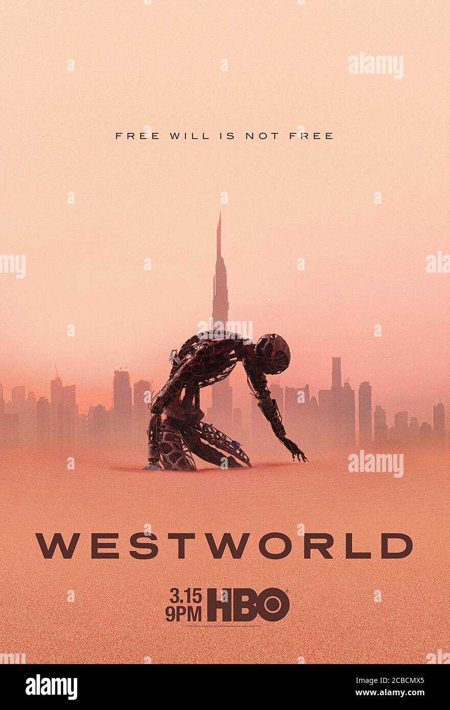 USA.  A poster for ©HBO TV Series: Westworld  Season 3 (2020). Plot: Set at the intersection of the near future and the reimagined past, explore a world in which every human appetite can be indulged without consequence.  Ref: LMK106-J6410-010420 Supplied by LMKMEDIA. Editorial Only. Landmark Media is not the copyright owner of these Film or TV stills but provides a service only for recognised Media outlets. pictures@lmkmedia.com Stock Photo