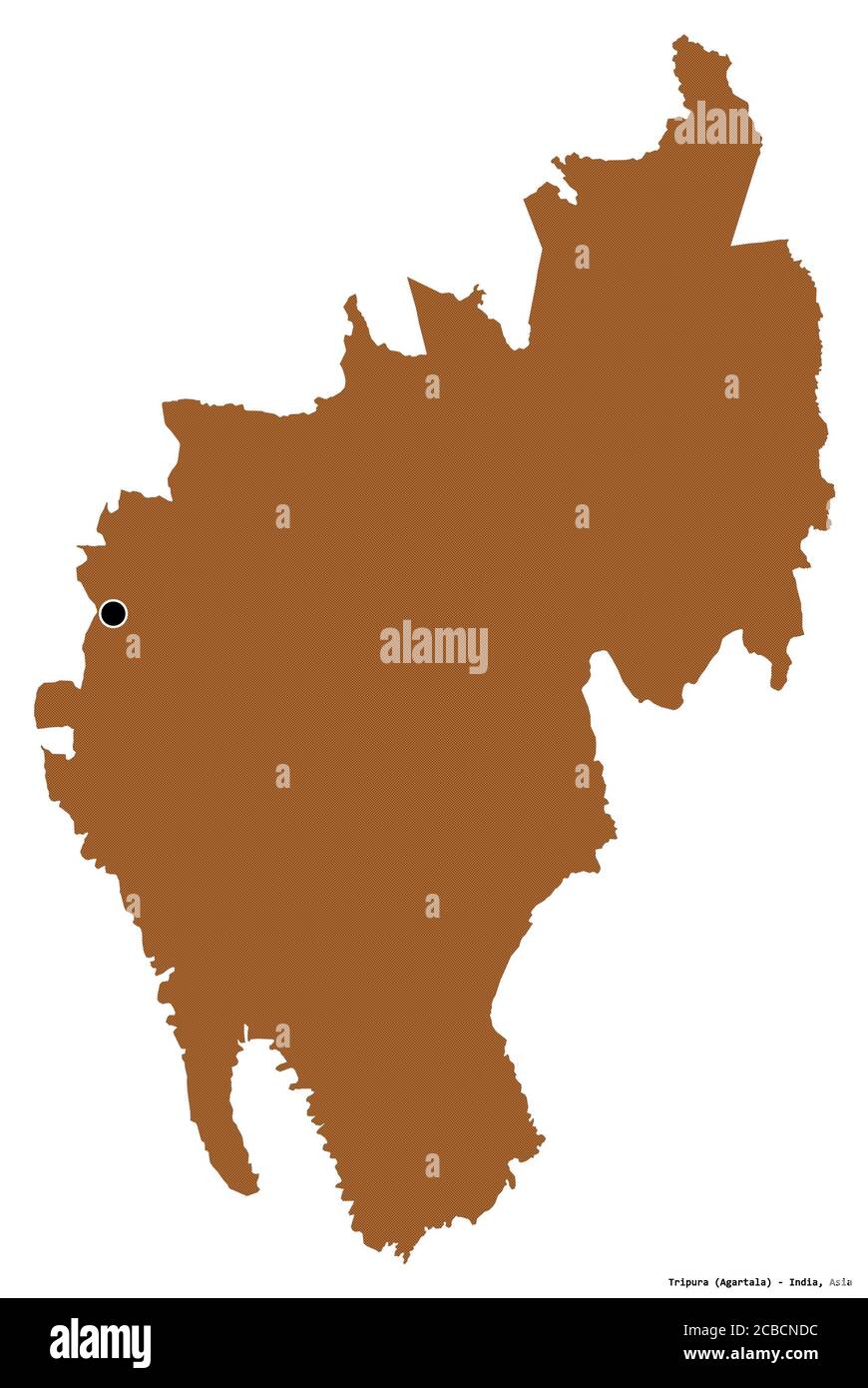 Shape Of Tripura State Of India With Its Capital Isolated On White Background Composition Of Patterned Textures 3d Rendering Stock Photo Alamy