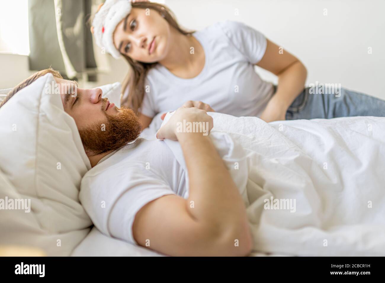 Couple Love Sleeping Bed Stock Photo 171326030