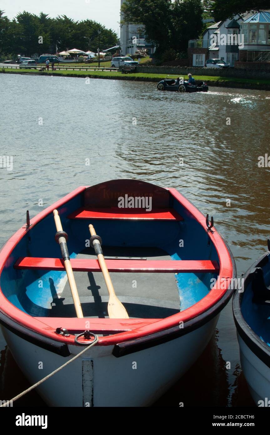 rowing boat Bude, Cornwall Stock Photo Alamy