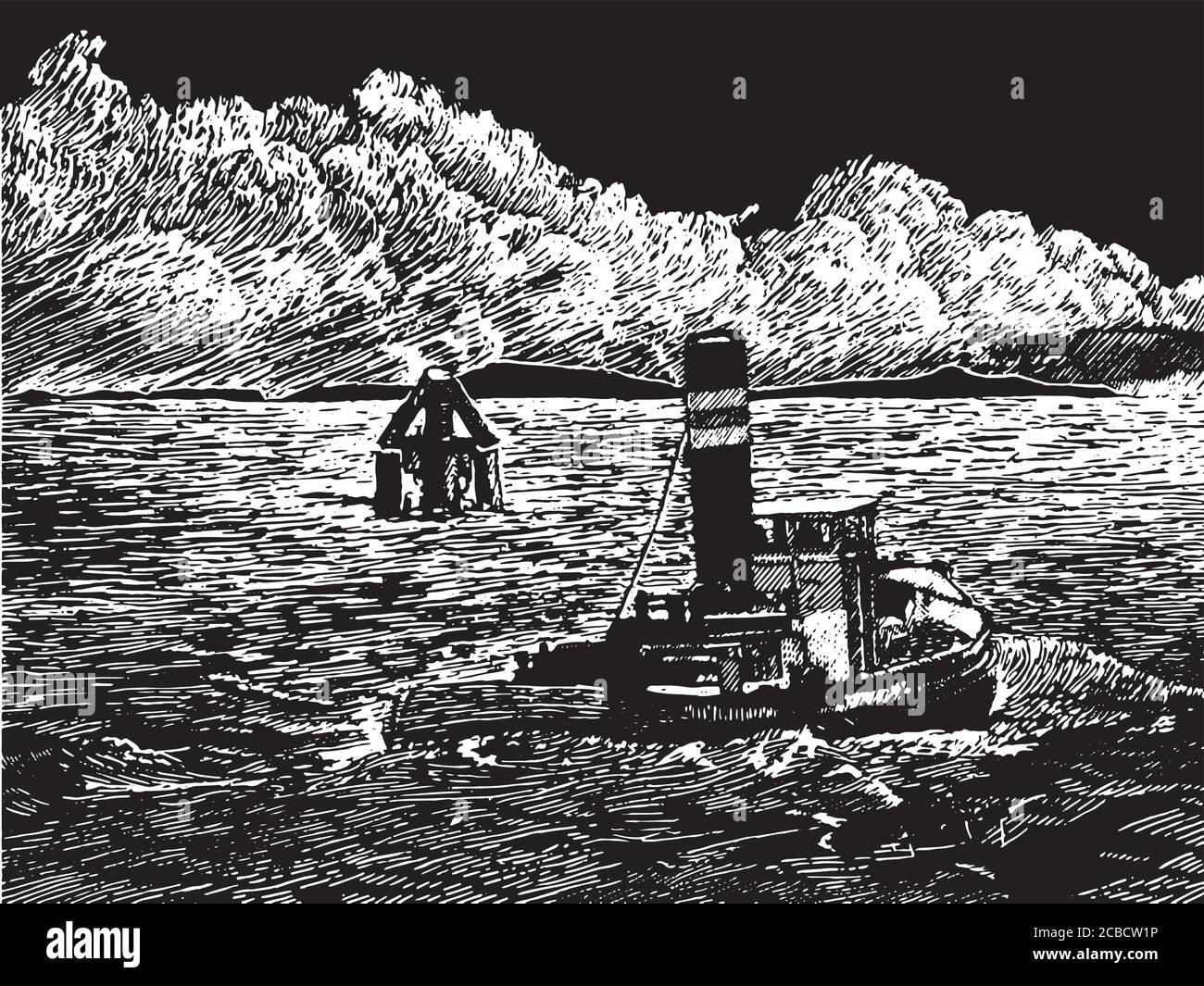 Rough sea ship Stock Vector Images Alamy