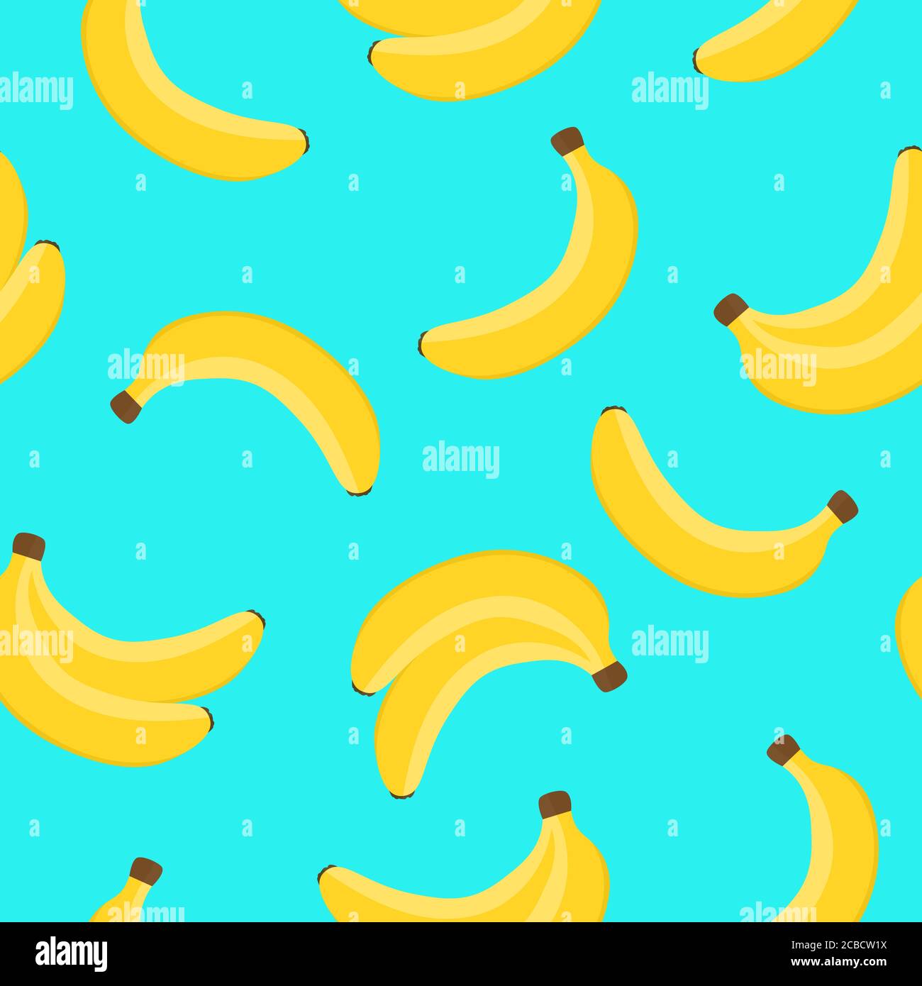 Banana pattern on blue background. Vector illustration. Stock Vector