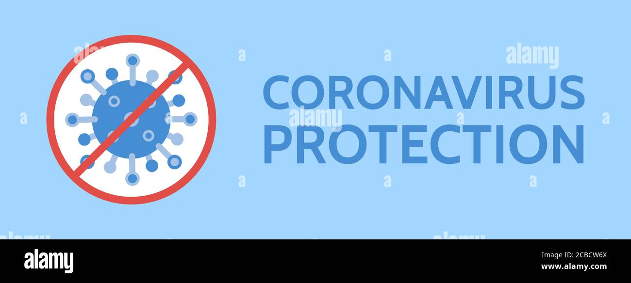 Corona virus stop poster. Coronavirus protection banner. Novel Coronavirus 2019-nCoV. Virus Covid 19-NCP. Danger virus isolated on white background. S Stock Vector