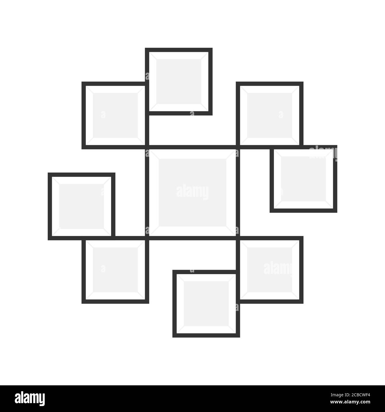 Frame collage template. Realistic photo frames set. Wall gallery. Mood board and branding